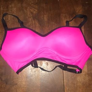 PINK strappy back push-up bra - hot pink